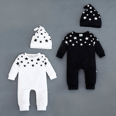 Long Sleeve Stars Print Onesies