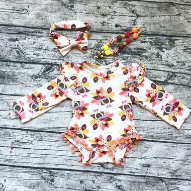 Long Sleeve Lovely Prints Onesies Set