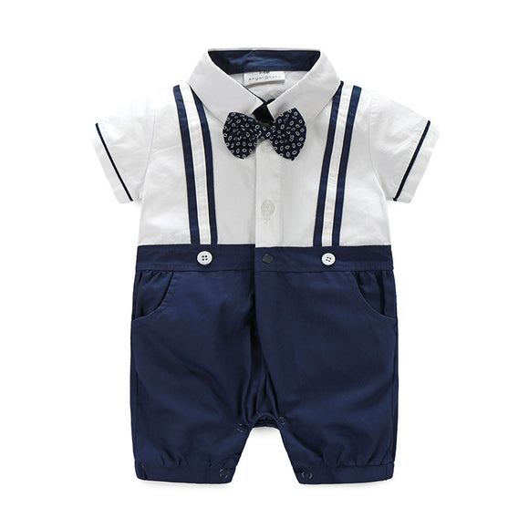 Baby Boy Gentleman Bow-tie Romper
