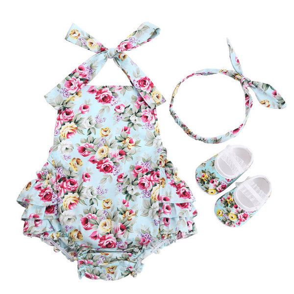 Vintage Floral Toddler Girl Onesies