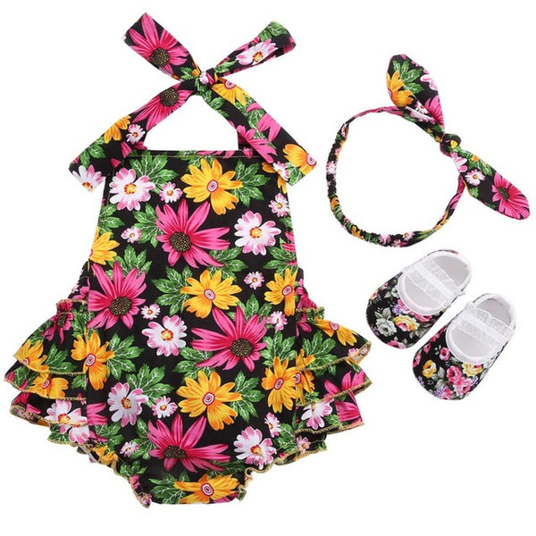 Vintage Floral Toddler Girl Onesies